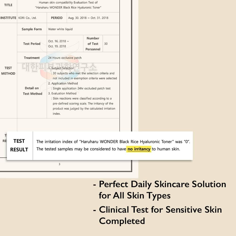 Wonder Black Rice Hyaluronic Toner, Deep Hydration, Glass Skin, Hyaluronic Acid, Lavender Oil, Skin Plumpling, Korean Skincare, Vegan, Cruelty-Free, 10.1 Fl.Oz